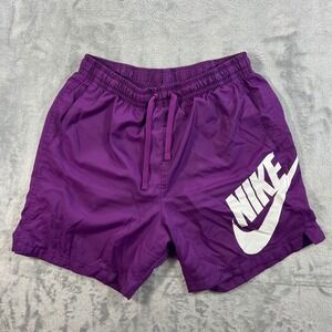 Nike Sportswear Woven Shorts Mens Medium Violet Purple Big Swoosh 5in Summer